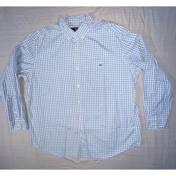 Vineyard Vines Whale Shirt Mens XXL Plaid Button Down Long Sleeve - Picture 2 of 9